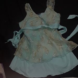 Teal and gold tank top